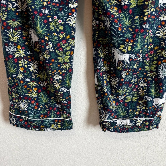 Fresh Print Unicorn Garden Blue Floral Pants and Shirt Pajama Set Size XL - Picture 14 of 14